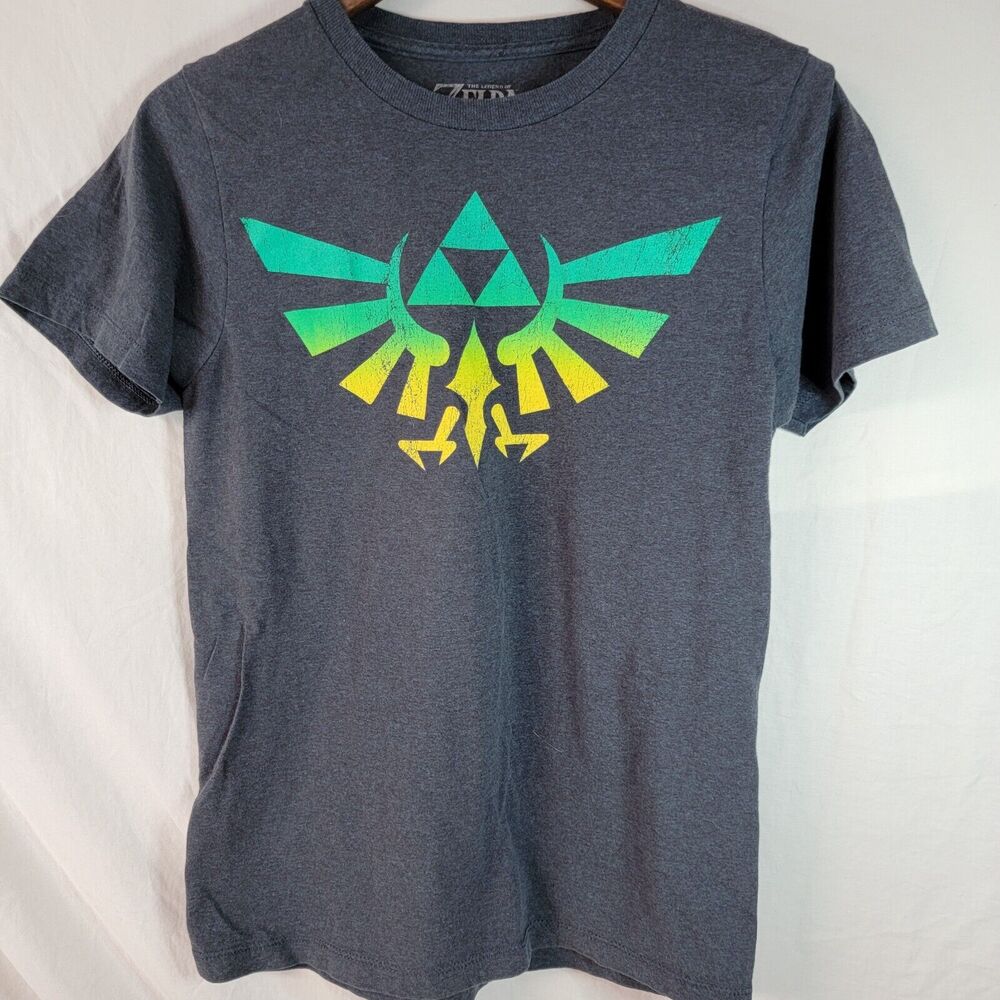 The Legend Of Zelda Official T-Shirt Adult Size Small Grey with Multicolor logo